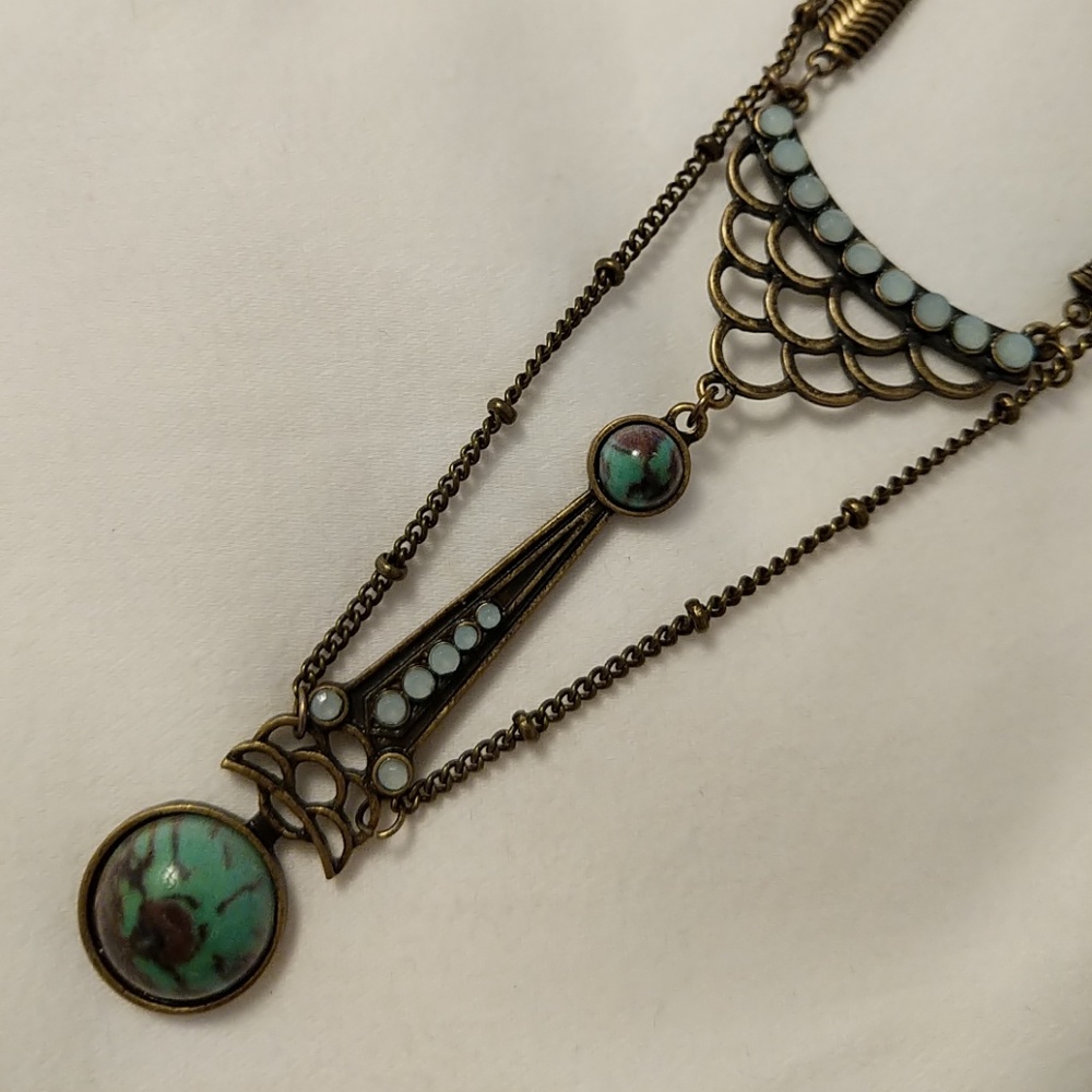 Anthropologie | Turquoise and Gold Necklace